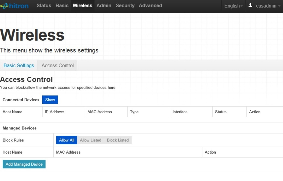 All Screenshots for the Hitron Technologies CODA4582