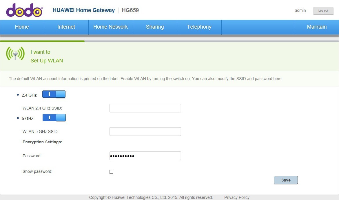 All Screenshots for the Huawei HG659 Dodo