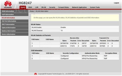 Huawei HG8247 Screenshots