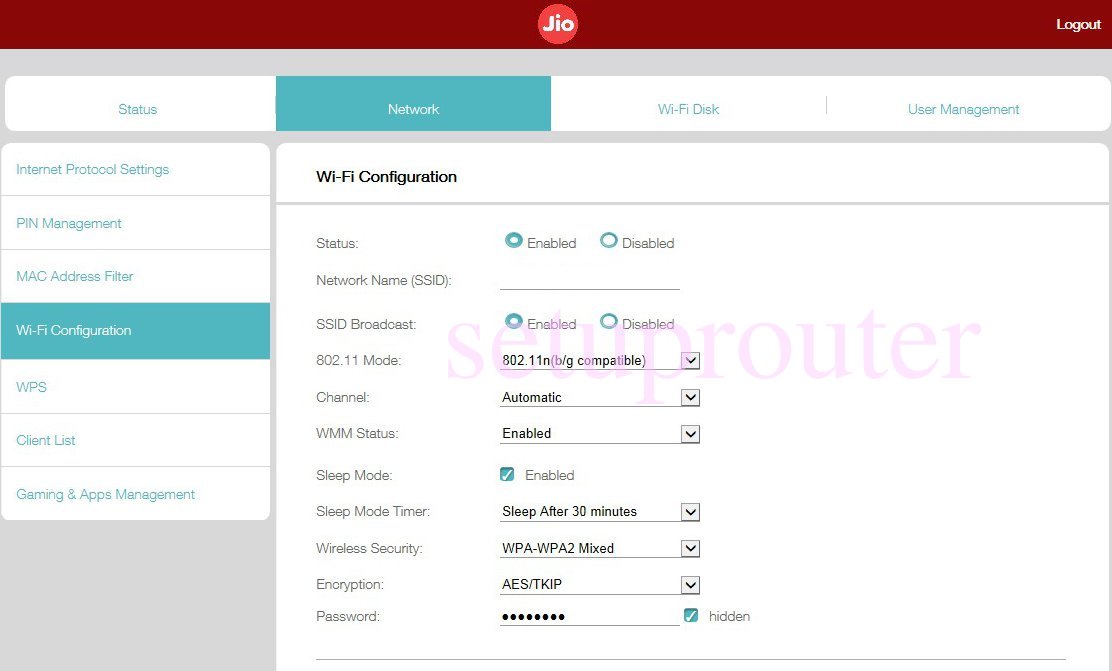 All Screenshots for the Jio JMR540