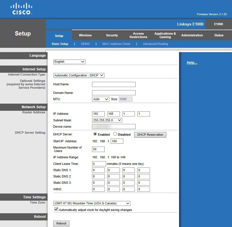 How to change the DNS settings on a Linksys E1000 router