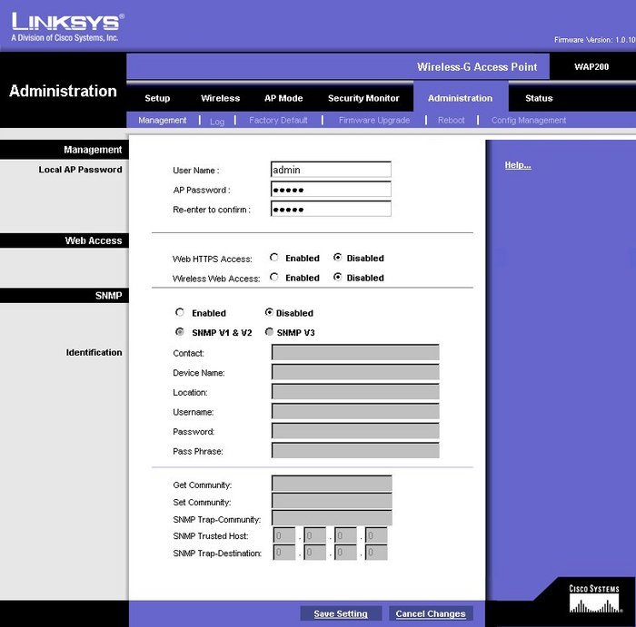 All Screenshots for the Linksys WAP200