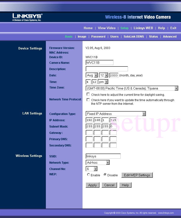 How to change the DNS settings on a Linksys WVC11B router