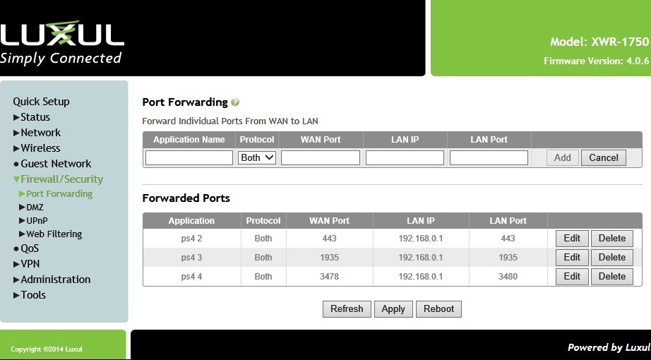All Screenshots for the Luxul XWR1750