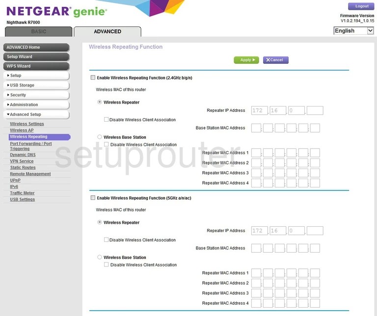 All Screenshots for the Netgear Nighthawk R7000