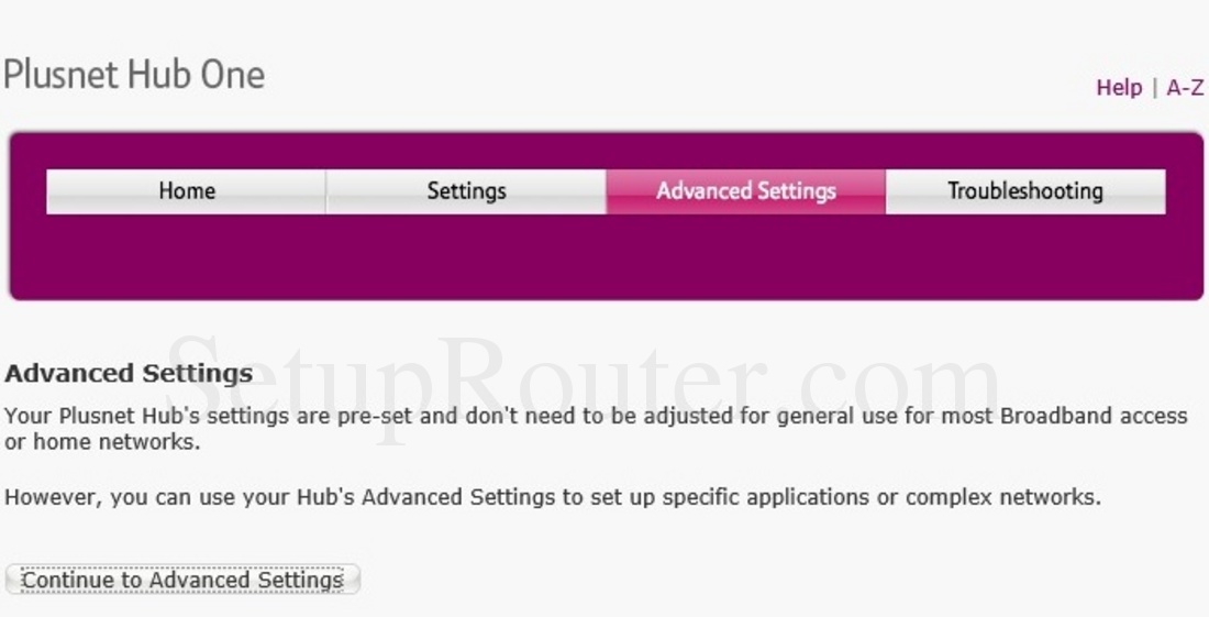 Hub One Screenshot AdvancedSettingsWarning