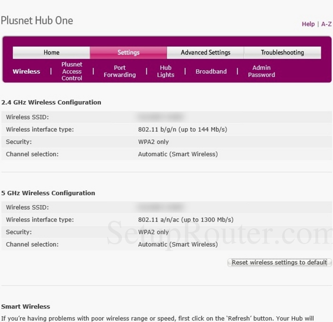 Hub One Screenshot BasicWirelessSettings