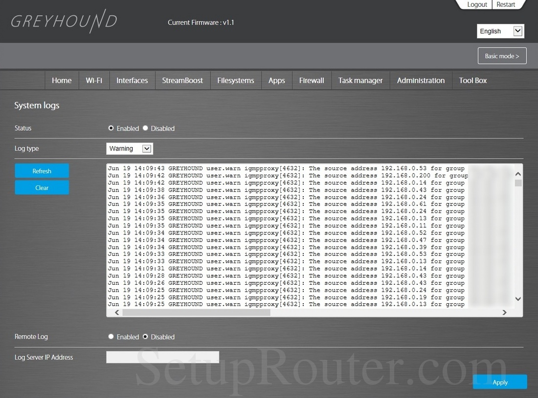 Greyhound Screenshot SystemLogs