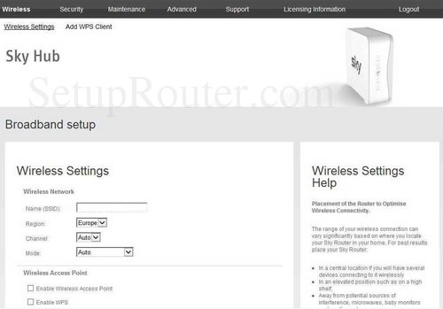 Setup WiFi on the Sky SR101