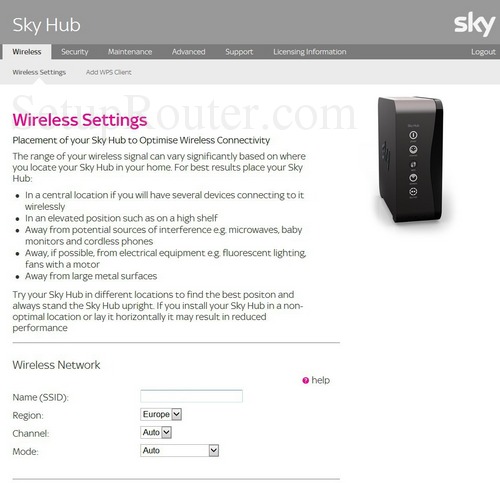 Setup WiFi on the Sky SR102
