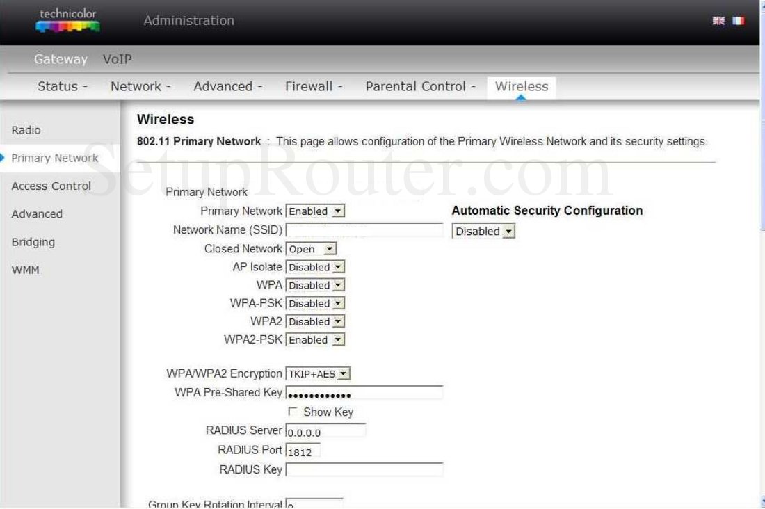 Technicolor TC7110 Screenshot