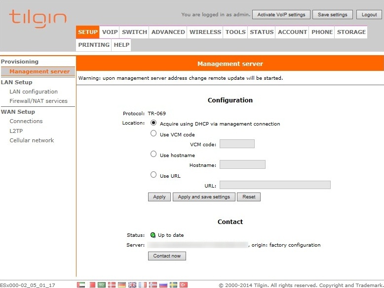 All Screenshots for the Tilgin HG2332
