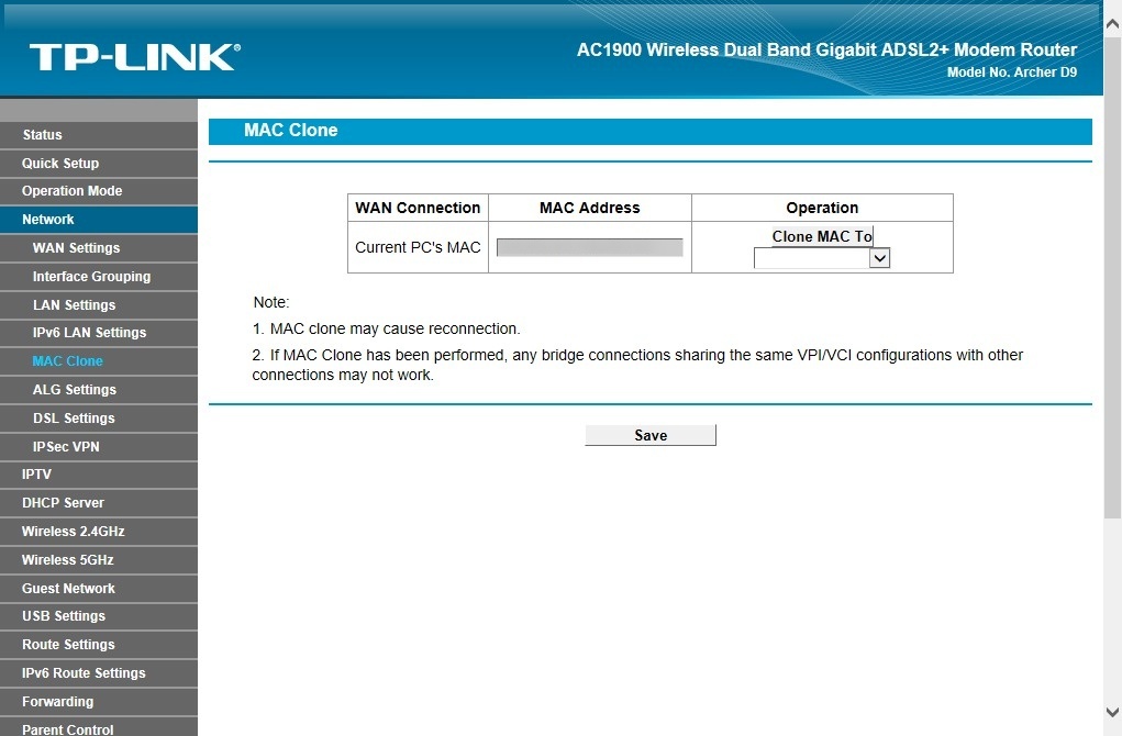 All Screenshots for the TPLink Archer D9