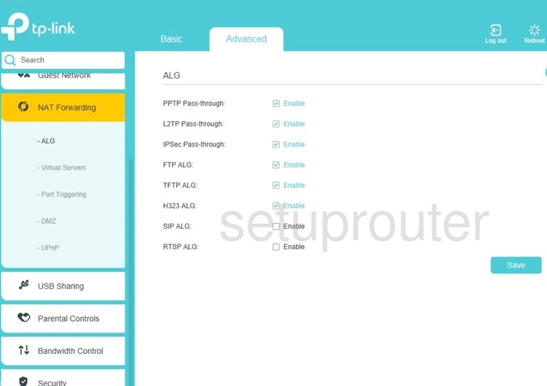 All Screenshots for the TPLink Archer VR1600v