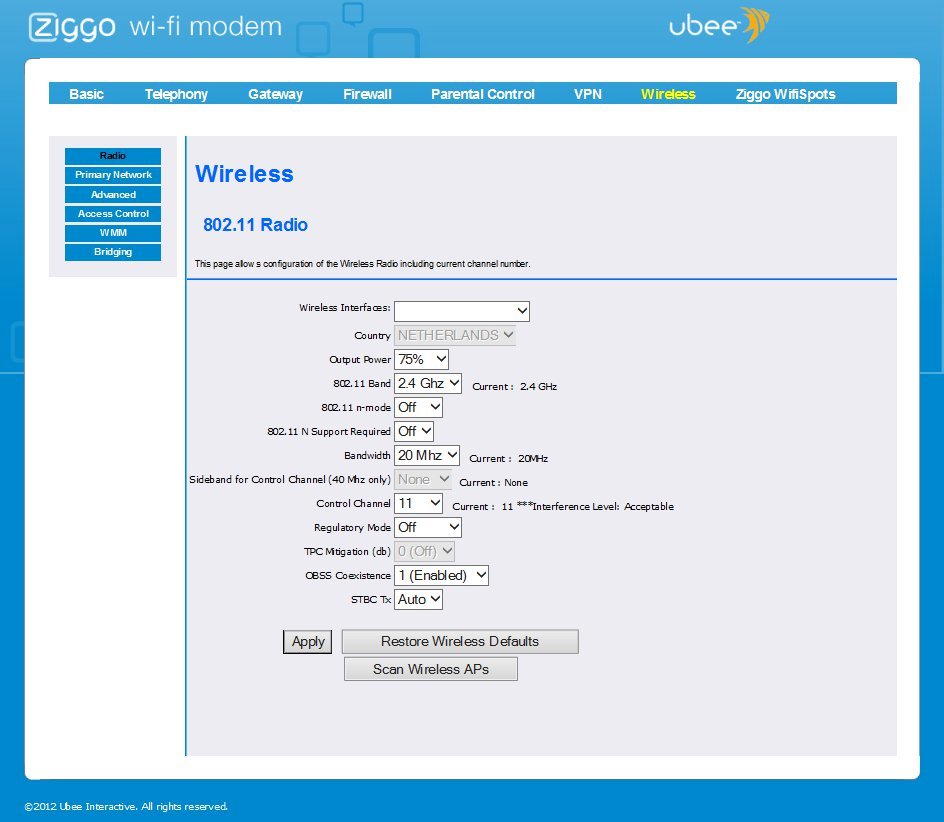 All Screenshots for the Ubee EVW320