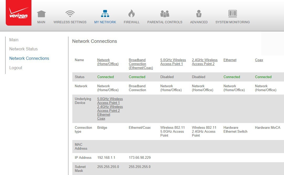 All Screenshots for the Verizon FiOSG1100
