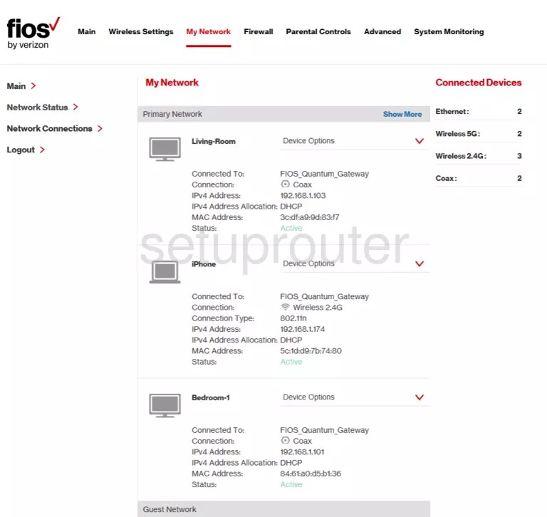 All Screenshots for the Verizon FiOS Quantum Gateway