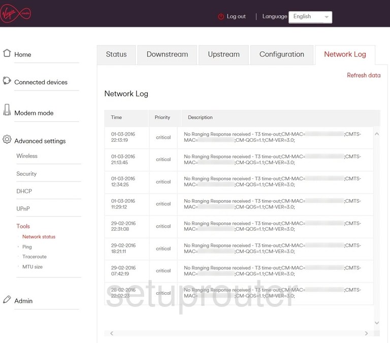 All Screenshots for the Virgin Media Hub 3.0