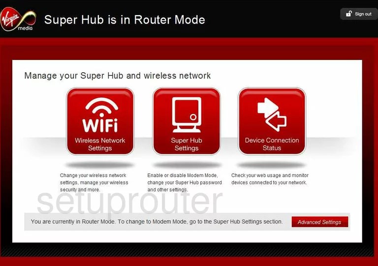 All Screenshots for the Virgin Media Super Hub 2