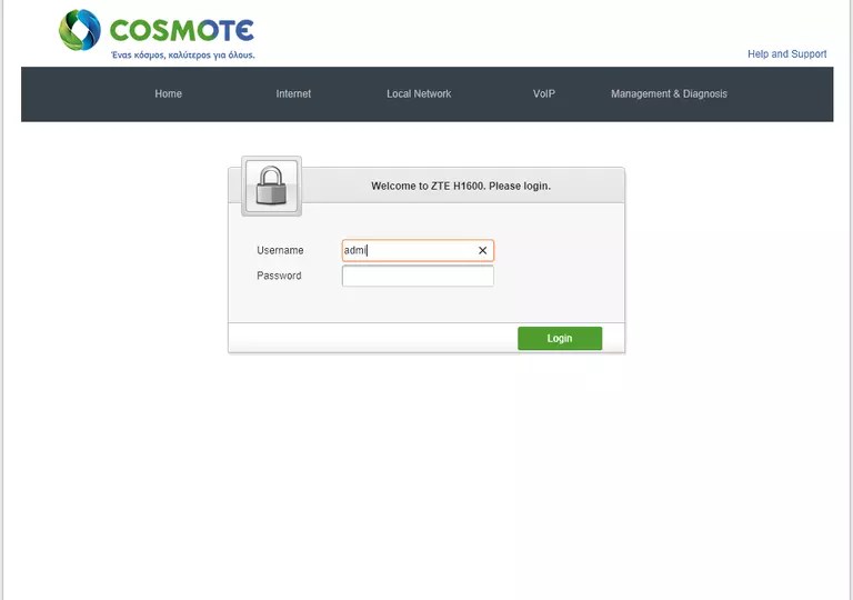 How to Login to the ZTE H1600