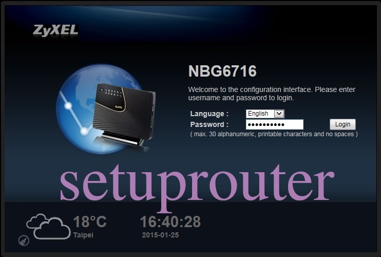 ZyXEL NBG6716 Login Instructions