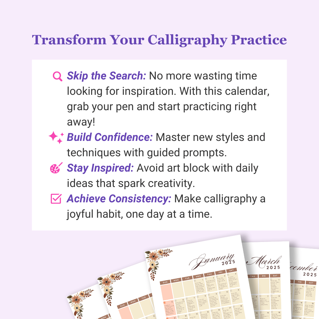 ✨NEW✨ 365 Days of Calligraphy Practice Calendar 2025 Seven Brush Strokes