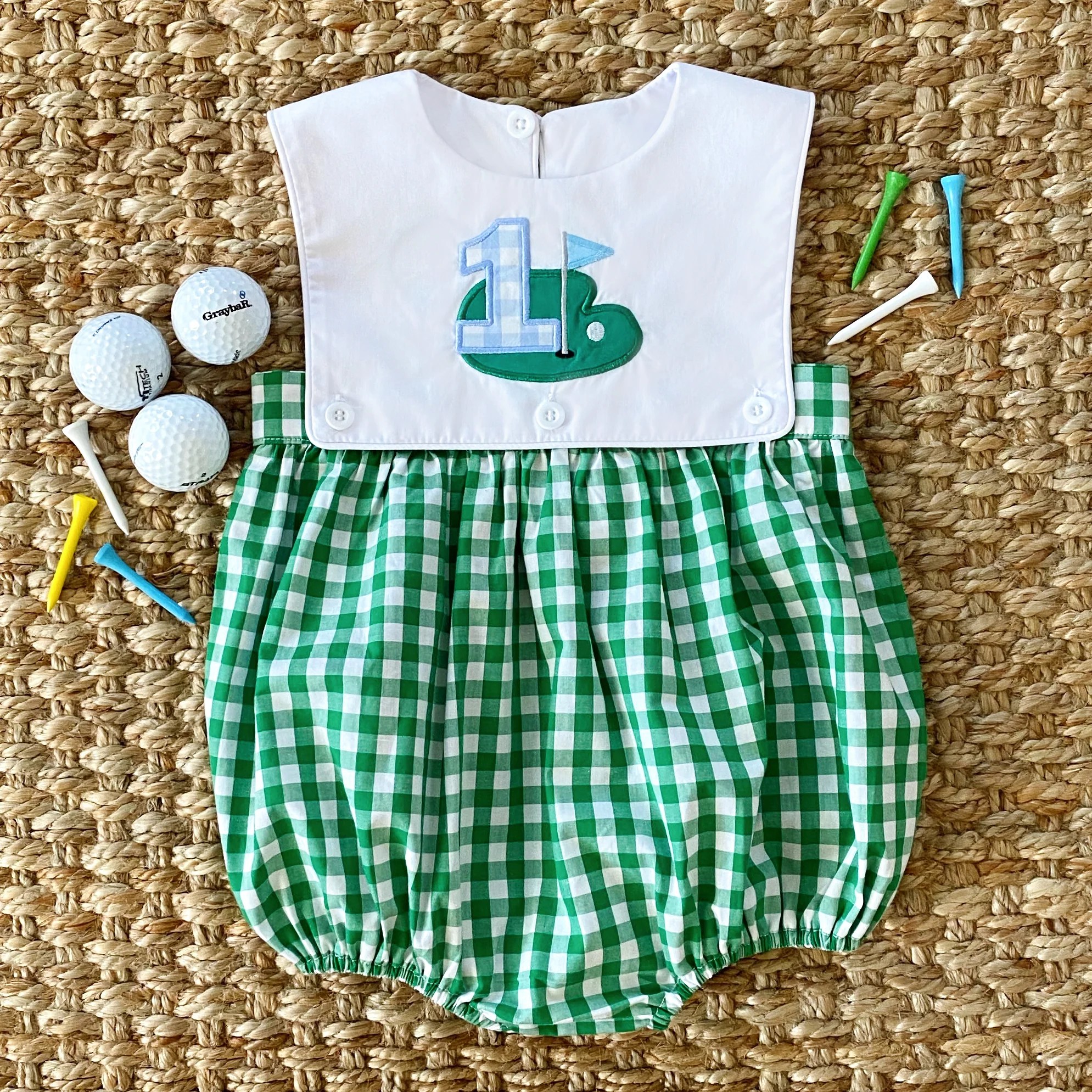 HoleInOne First Birthday Boys Reversible Golf Bubble