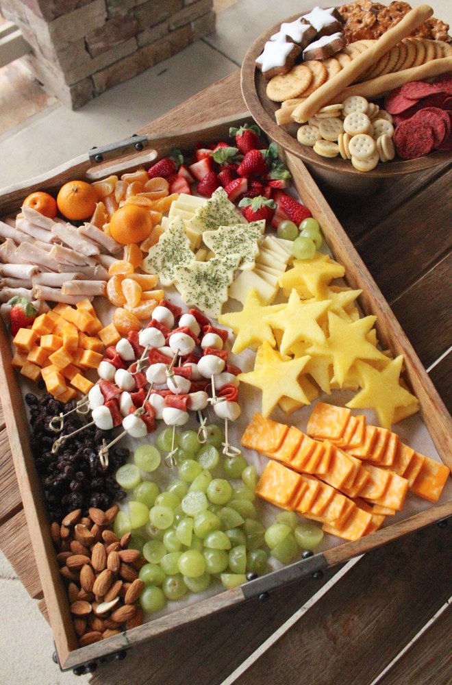 holiday Christmas cheese tray for kids