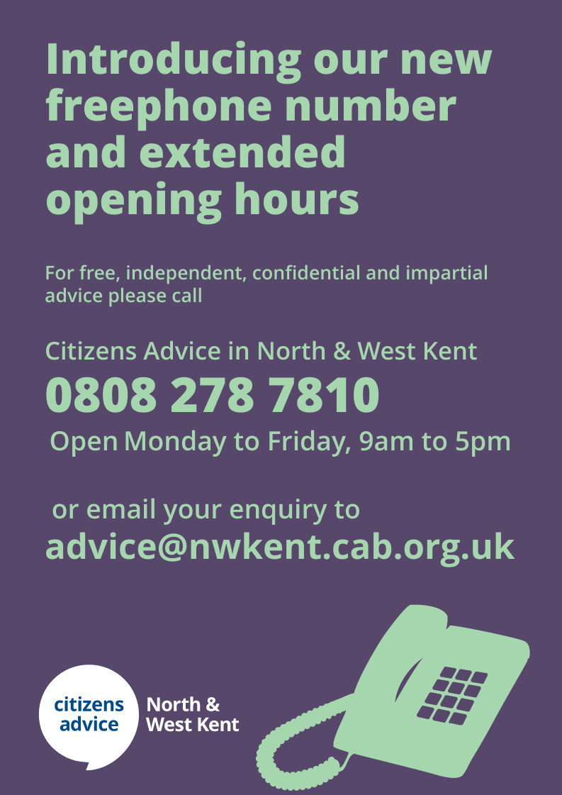 CAB launches freephone number and extended opening hours Sevenoaks