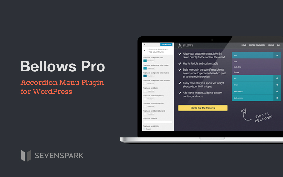 Bellows Pro WordPress Accordion Menu Plugin SevenSpark