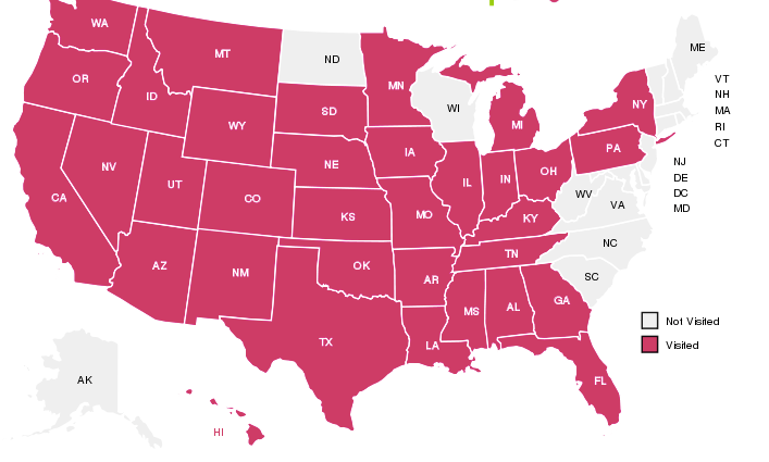 States I've Lived in Seven Wanders the World