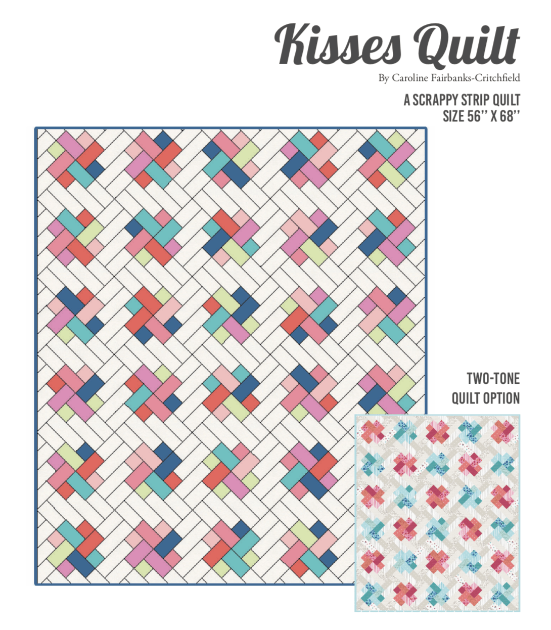The Kisses Quilt Pattern free jelly roll quilt pattern!