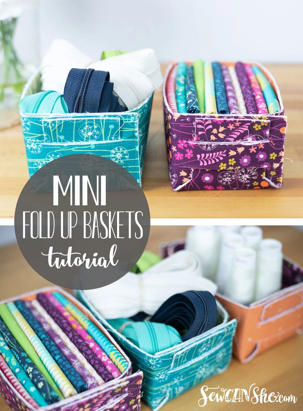 How to Sew Mini Baskets that fold together!