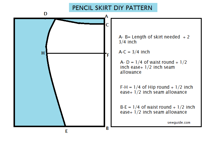 Draft an easy Pencil skirt DIY pattern Sew Guide