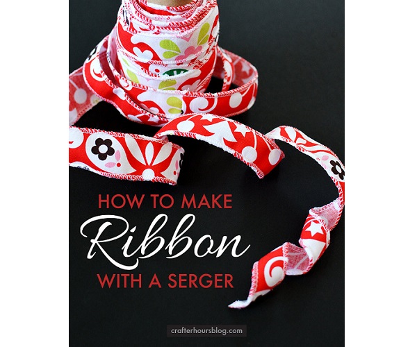 Tutorial Quick way to make fabric ribbon with a serger Sewing