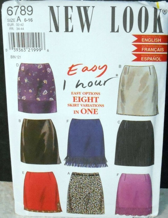 New Look Easy 1 Hour 8 Skirt Variations Easy 1 Hour Skirt pattern