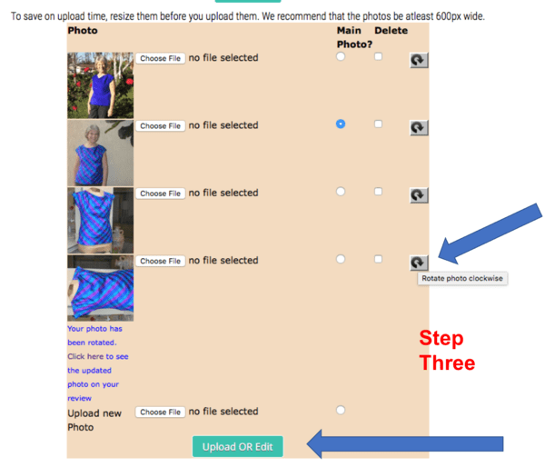 Rotate a photo that appears sideways on Pattern Review Sewing Tip by