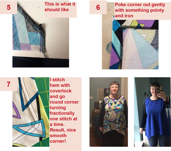 Miter corners for rightangled hem in garments Sewing Tip by sokelly27