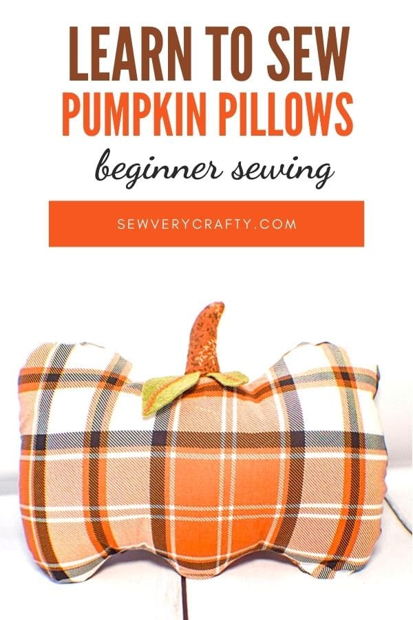Pumpkin Pillow FREE Sewing Pattern and Tutorial Sewing 4 Free