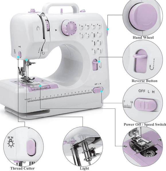 Buy GD015CC Galadim Mini Sewing Machine Review (Including Extension Table) Sewing Machine Greeks