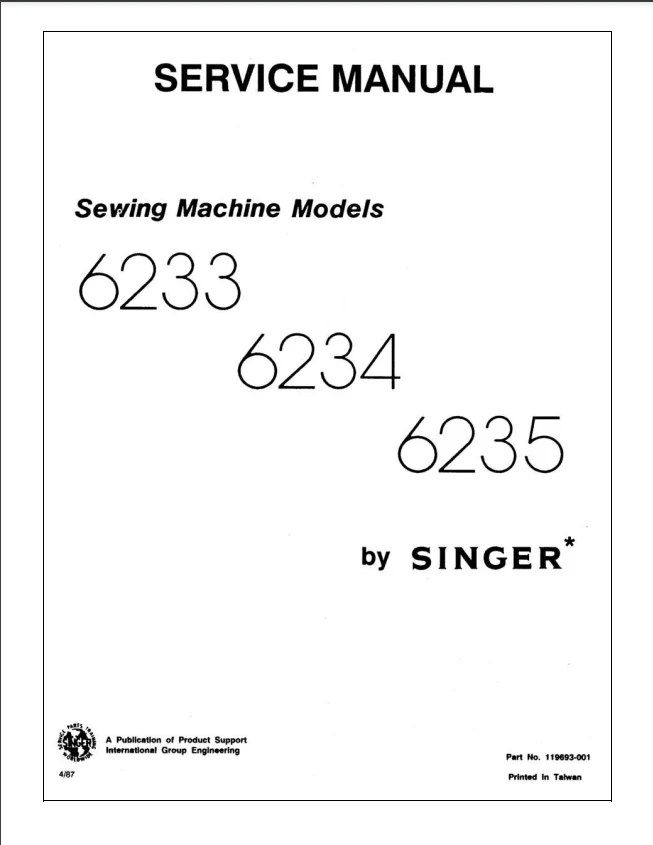Singer Service Manual 6233, 6234 and 6235 Sewing Machine Tips and Tricks