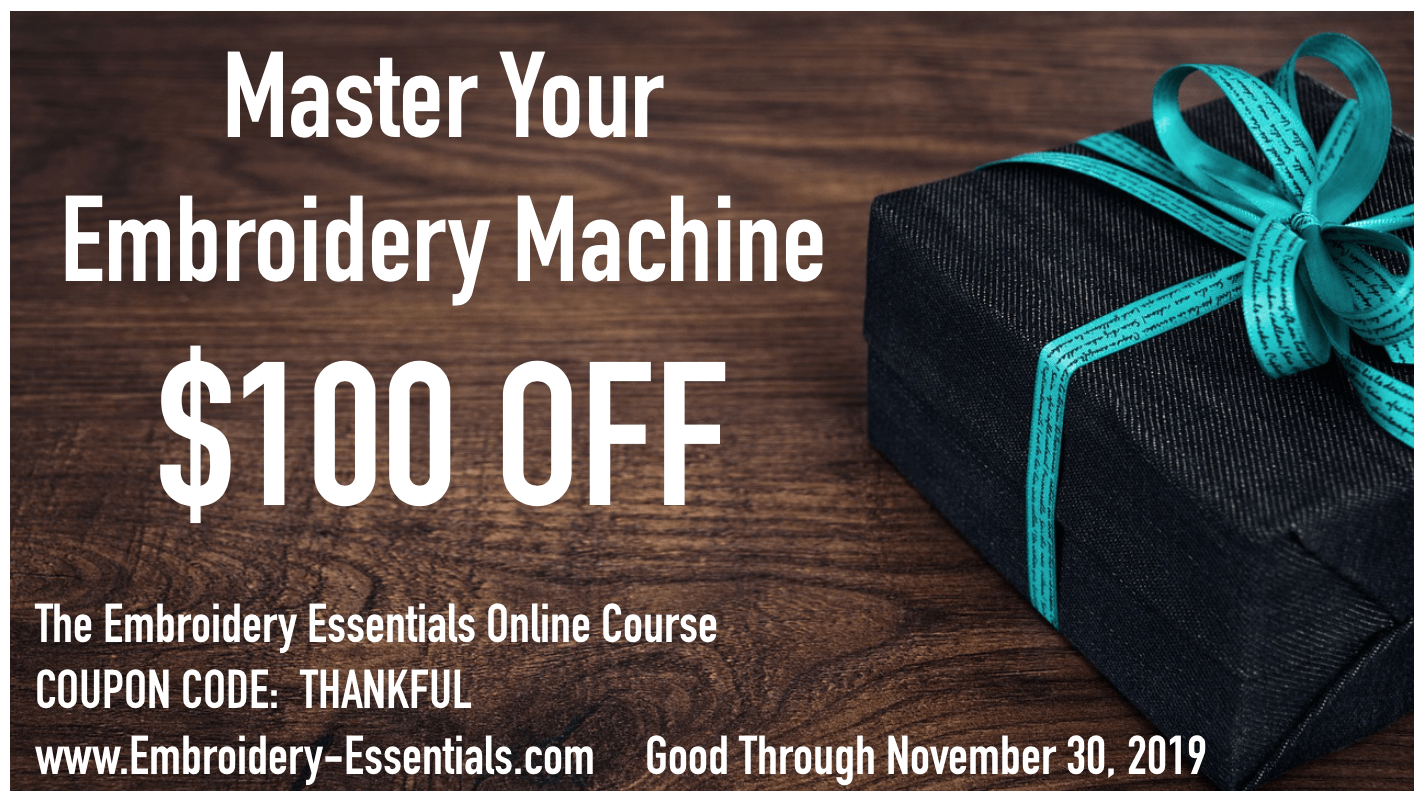 EmbroideryEssentialsNovemberCoupon Sewing Mastery