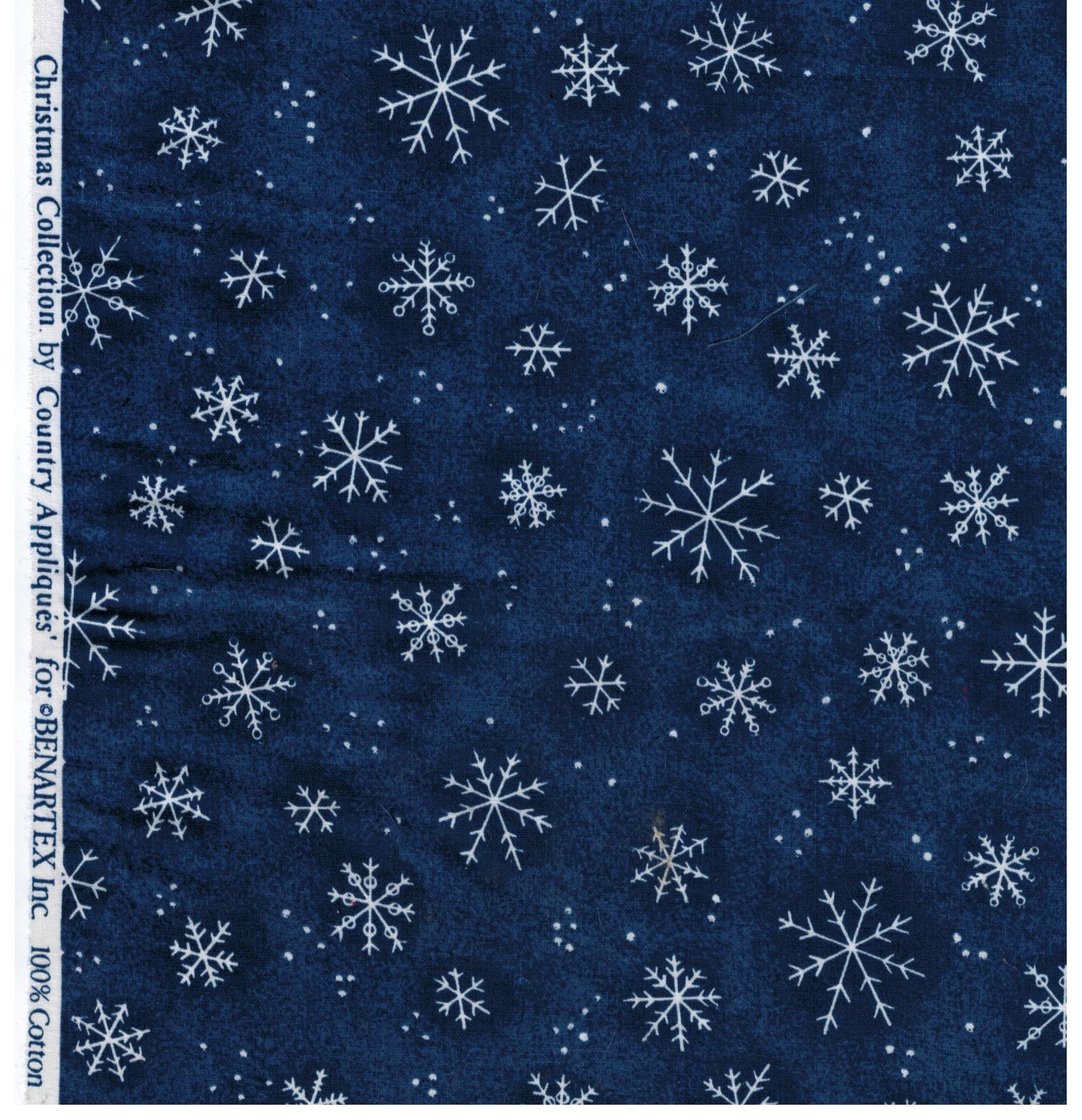 Bernatex Fabrics Christmas Collection Snowflake PrintNavy blue Sewing Pattern Heaven