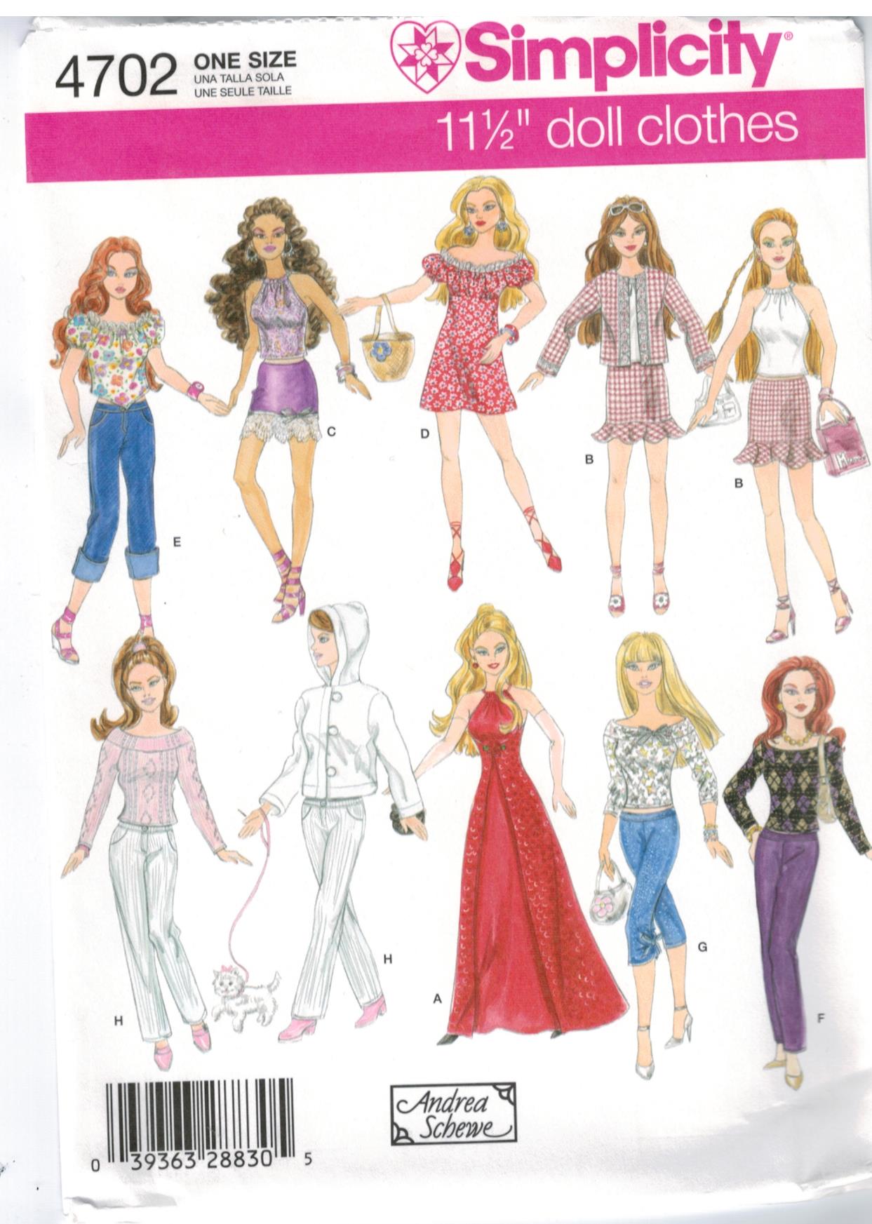 Simplicity Patterns for Barbie Etsy Canada