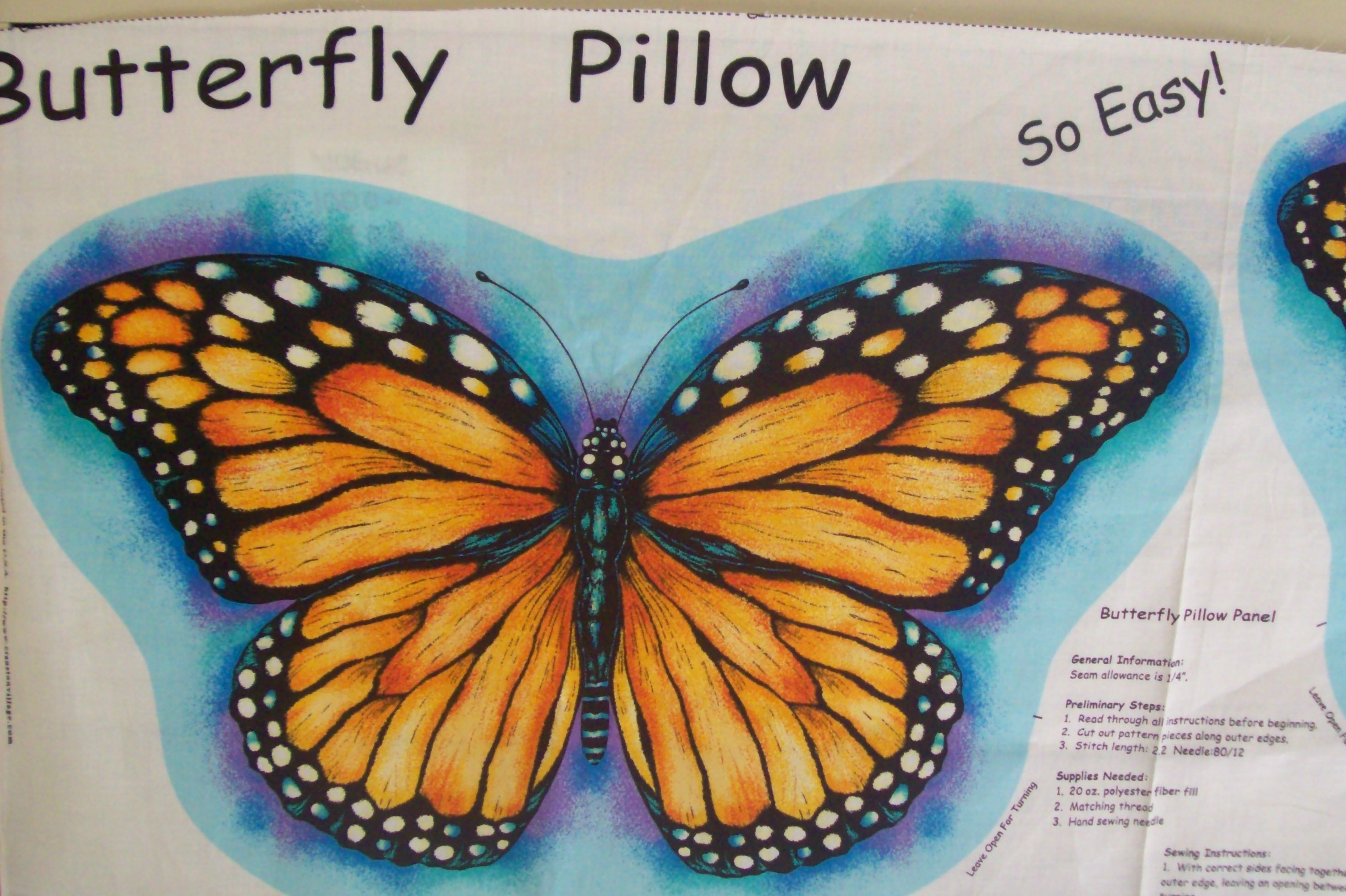 VIP Cranston Printworks Monarch Butterfly cut out pillow easy