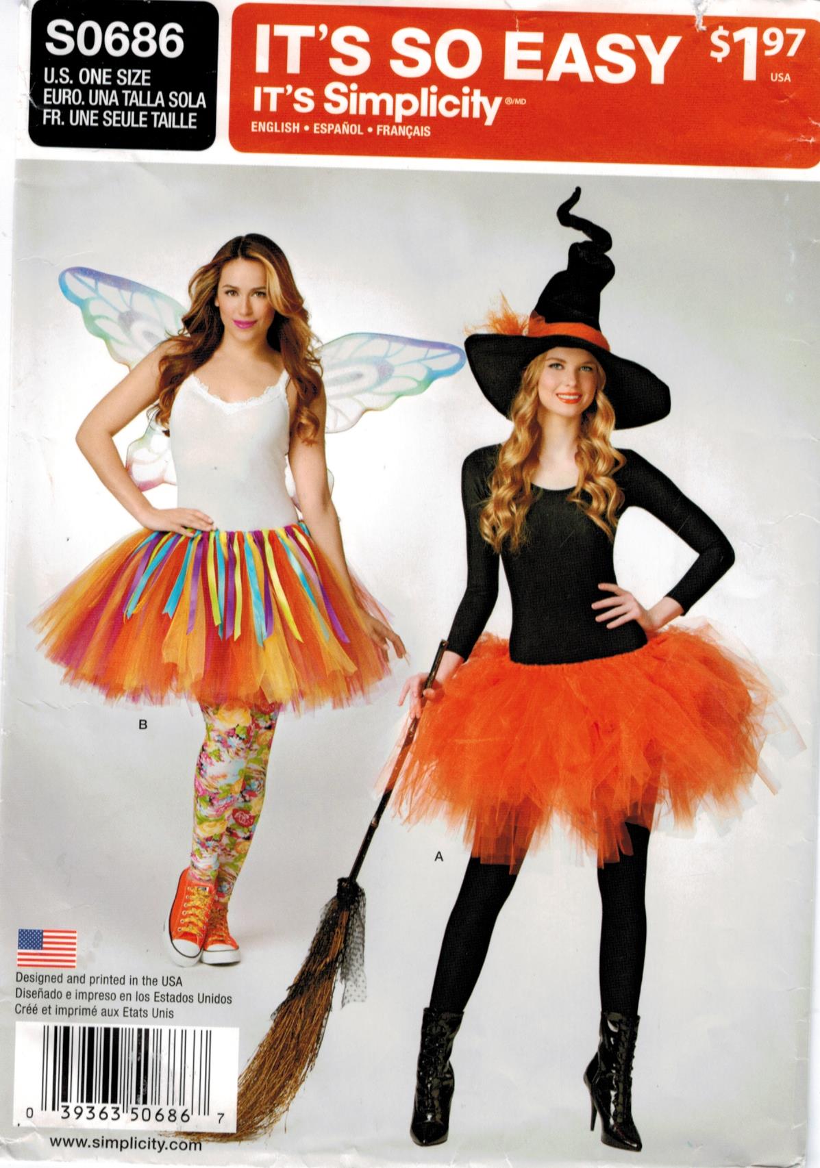 Simplicity Pattern 0686 Misses Tutu costume Halloween and Fairy