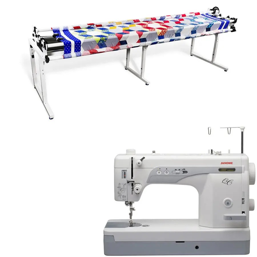 Janome 1600PQC Sewing Machine w/ Grace 8ft Continuum II Quilting Frame