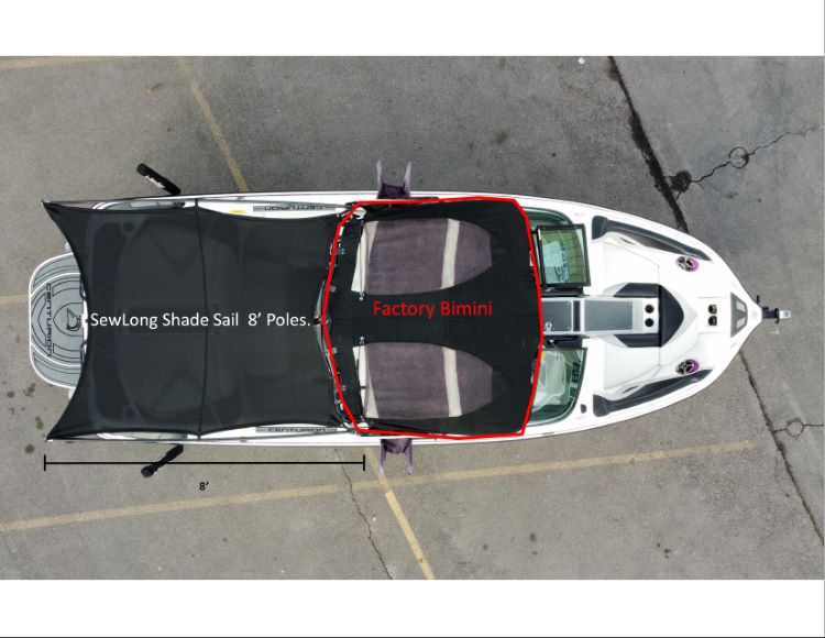 8' Centurion Maximus Shade Sail Sewlong Custom Covers