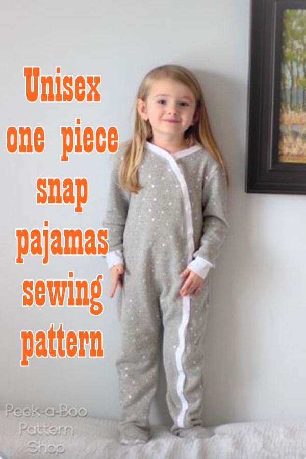 Unisex one piece snap pajamas sewing pattern (Preemie4T) Sew Modern Kids