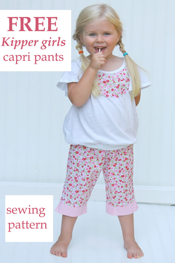 FREE Kipper Girls Capri Pants sewing pattern (size 4) Sew Modern Kids